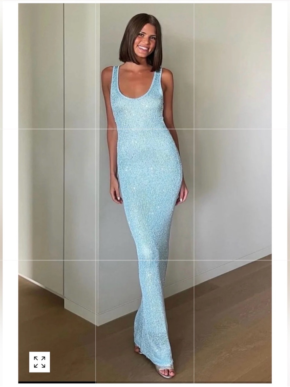 Sleeveless Ribbed Maxi Dress in Pale Blue